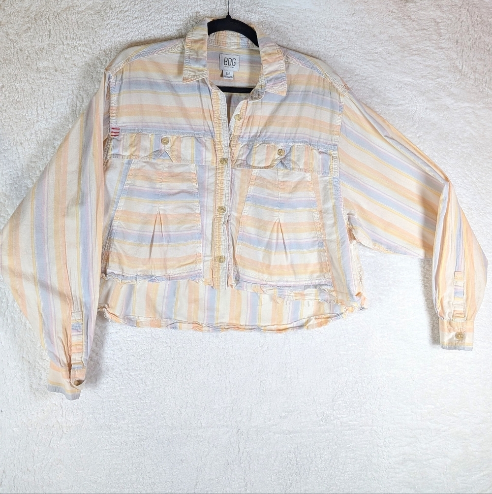 301-BDG‎ Multicolor Striped Jean Jacket
